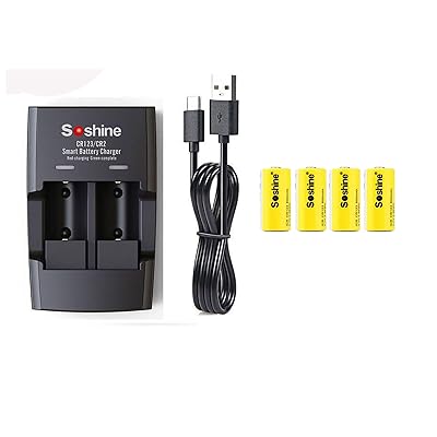CR123A 充電池 4本+充電器 セット 3.6V (3.7V) CR123A 充電池 4本+充電器 セット 3.6V (3.7V)