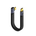 短いUSB Type-CtoC ケーブル 40Gbps高速データ転送&PD対応240W/5A急速充電& 8K@60Hz映像出力 サイドベンド USB-C to USB-C ケーブル 約13cm USBケーブル フラットケーブル