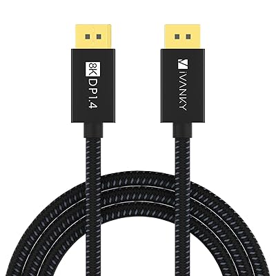 iVANKY 8K DisplayPort ケーブル 1.4【DPケーブル 3M】ディスプレイポート ケーブル HDCP2.2 8K@60HZ/4K@144Hz/2K@240Hz 32.4Gbps ハイスピード DPケーブル ナイロン編み PC テレ(2)