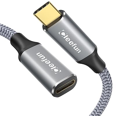 CLEEFUN USB C 延長ケーブル 2m USB 3.1 Gen2(10Gbps) Type-C 延長 100W/5A PD急速充電 タイプC 延長コード ラップトップ/タブレット/スマートホン/ハブ/ワイヤレス充電器/防犯カメラなどUSB-C