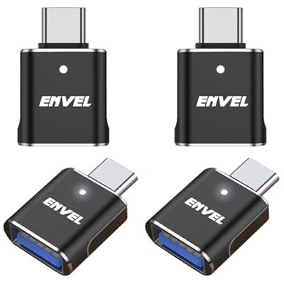 ENVEL USB C 変換アダプタ 4パック USB 3.0 高速データ転送が USB Type-CオスからUSBメス OTGコンバー..