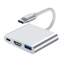 USB Type c HDMIアダプタ Type C to HDMI 3 in 1 USB Cハブ(4 K解像度HDMIポート+USB 3.0ポート+PDタイプ100 W急速充電ポート)変換アダプタiPad Pro、Switch、Matebook、