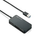エレコム カードリーダー USB3.0 9倍速転送 スリムコネクタ ケーブル一体タイプ ブラック MR3-A006BK