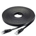 Ankuly LANケーブル 30m フラットケーブル CAT6準拠 1.5mm厚 RJ45コネクタ サーバー 企業様向け 業務用 カテゴリ6 ランケーブル(ブラック)