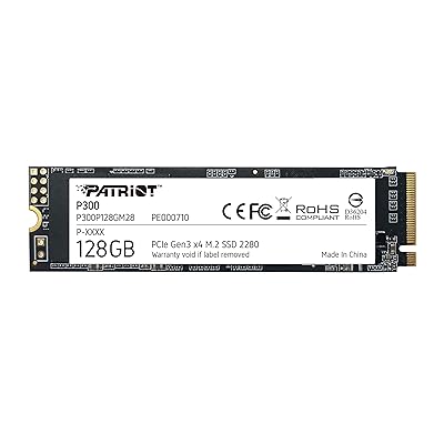Patriot Memory P300 128GB M.2 SSD 2280 NVMe PCIe Gen 3x4 内蔵型SSD P300P128GM28