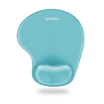 Soqool マウスパッド リストレスト一体型マウスパッド 低反発リストレス 人間工学 手首クッション 滑り止め 水洗い 耐久性良い (Blue)