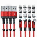 マグネット 充電ケーブル SUNTAIHO 3-in-1 USBマグネット式ケーブル 【4本(1M+1M+2M+2M)】360度+180度回転 磁石 磁気 防塵 着脱式 ライトニグ マイクロUSB Type-C コネクタ 快速充電器 android(2)