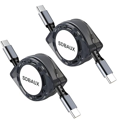 USB-C & USB-C ケーブル 巻き取り充電ケーブル 60W USB PD対応 iPhone 16 / 15 / Galaxy iPad Pro MacBook Pro/Air Pixel Type C 各種対応(1m-2本セット)