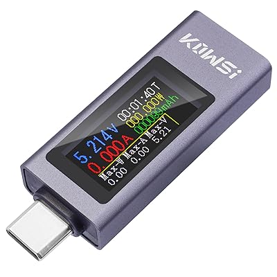 電流 電圧チェッカー、双方向 USB C パワーメーター USB C テスター、USB マルチメーター 4-30V 0-12A 電圧電流容量エネルギーパワーデジタルテスターカラーディスプレイ
