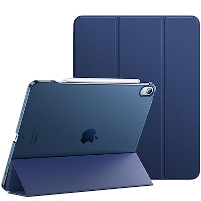 MoKo iPad Air 13インチ 2025/2024 ケース iPad Air 13インチ(M3/M2) 専用手帳型カバー オートスリープ機能 Pencil Pro取付対応 三つ折りスタンド PUレザー外装 裏地マイクロファイバー NavyBl