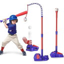 Mytrix 野球セット 3 in 1 野球おもちゃセット 3way遊び方 ハンギングボールホルダー/自動ランチャー/固定バッティングティー 野球ボール6個 高さ調節可能な野球セット 子供用野球練習 ストレス解消 親子ゲーム 屋内屋外スポーツ 子供用