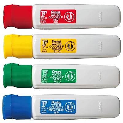 ぺんてる 絵の具4色セット 赤 黄 緑 青 各1個 AMZ-WFCT-4D