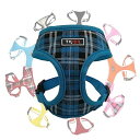 THAIN 犬のハーネス 超小型犬 猫用 ハーネス チェック 子犬 犬用ハーネス ベストハーネス 犬 抜けない 胴輪 おしゃれ 小型犬の子犬 ドッグハーネス ナイロン製 超小型犬 ハーネス 猫 ハーネス 格子縞(XS, ブルー)