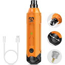 Casfuy 犬爪切り電動 6スピード - 最新の強化されたペット用ネイルグラインダー 充電式電動犬用ネイルトリマー 痛みのない足の手入れとスムージングツール 大型中型小型犬用(4)