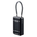 サンワダイレクト キーボックス ダイヤル式 4桁 ワイヤー長20cm 大型 鍵収納 盗難防止 200-SL065BK