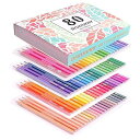 Roleness 色鉛筆 油性 80色 大人の塗り絵 色鉛筆セット 初心者とプロ 油性色鉛筆 柔らかい芯 プレゼント 収納ケース 鉛筆削り付き