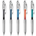 ぺんてる ボールペン ゲルインキ エナージェル インフリー 0.7mm クリア軸 BL77TL5AMZ 5色