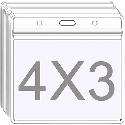 AMUU ID カード ホルダー 名札・ホルダー 12個入大きいID名札・ホルダー名刺・IDサイズ ナフ社員証 定期入れ 厚さを増す，名札 吊り下げ イベント スタッフ パス 名刺 社員証 ケース 入れ 首かけ 展示会 防水 横型 タイプ