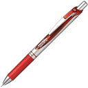 ぺんてる ボールペン ゲルインキ エナージェル ノック式 0.5mm シルバー軸 XBLN75ZB 赤 5本