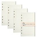 手帳リフィル バイブルサイズ 横罫 A6 【4冊セット】 180枚 6穴 DY.2ten システム手帳 メモ帳 リフィル バイブル 6穴 レフィル 中身 A6