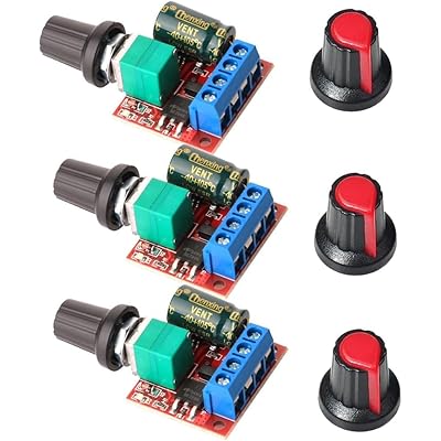 Kiligen 3個 5Aミニ DC モータ PWM 速度コント ローラー 5V-35V スピード コントロール スイッチ調整可..