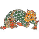 「唐獅子・中」【PaperTattoo・中】【祭化粧】（簡易入れ墨）【17.5cm×10cmのレギュラーサイズ！】