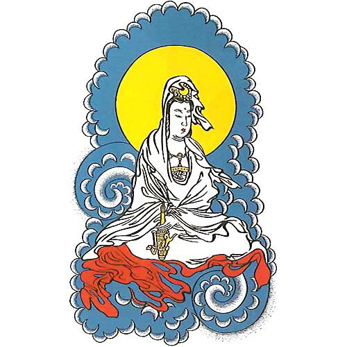 「白衣観音・大」【PaperTattoo・大】(簡易入れ墨)【20cm×35cmのビッグサイズ!】 「白衣観音・大」【PaperTattoo・大】(簡易入れ墨)【20cm×35cmのビッグサイズ!】