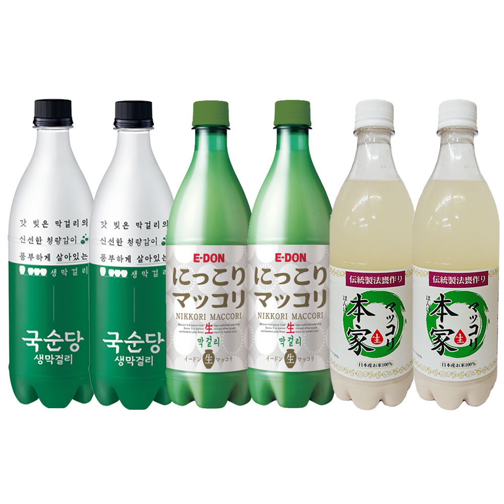 韓国マッコリ　 生マッコリ6本 味比べセット 「麹醇堂x2本、二東x2本、本家x2本」クッスンダン にっこりマッコリ ハンザンマッコリ