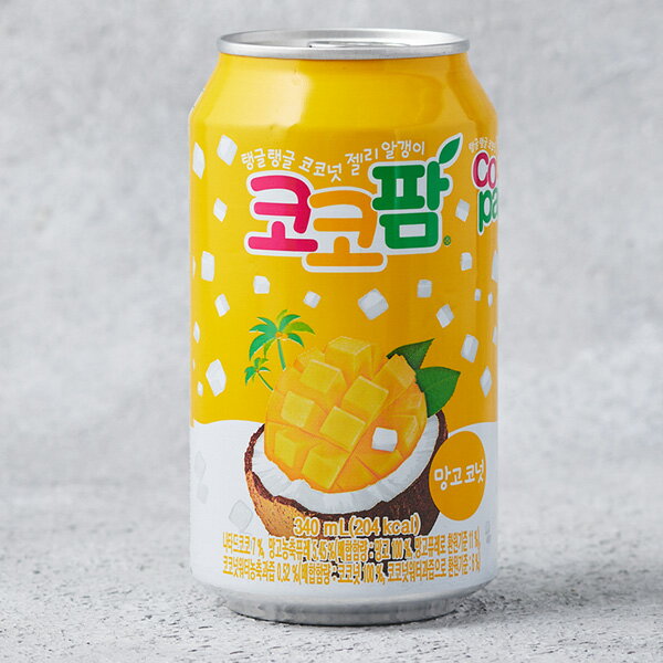 ココパム　マンゴー味　340ml(缶)x1箱(24缶)　韓国飲料　飲み物　ココナッツ入り飲料　マンゴージュース　ナタデココ　マンゴードリンク