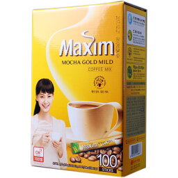 【マキシム】 モカゴールドミックス(100包)　MAXIM COFFEE MIX MOCHA GOLD MILD　韓国コーヒーミックス　黄色コーヒー　黄コーヒー　簡単コーヒー　イナヨンコーヒー