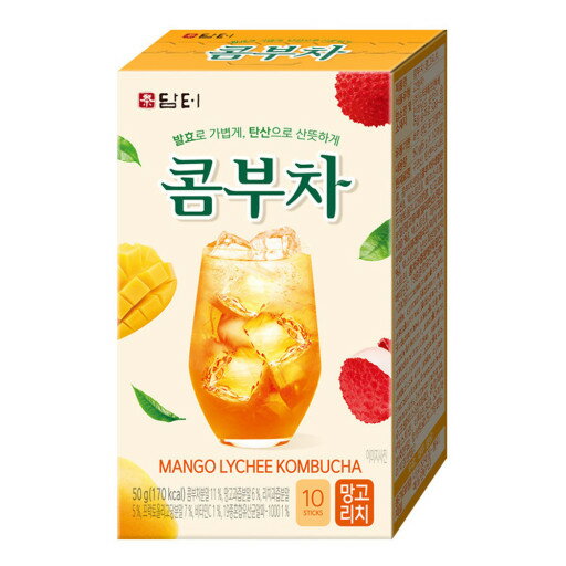 韓国人気ダイエット茶　ダムト　コンブ茶　マンゴーライチ味　50g（5gx10包）　韓国お茶　ダイエット茶　炭酸入り　健康茶　飲みやすい　美味しい　さっぱり　低カロリー茶