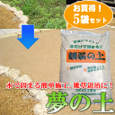 水で固まる土　雑草退治　夢の土5袋セット　ナチュラル/送料無料/除草剤/固まる土/舗装　敷材　除草剤 防草シート 透水 雑草シート 雑草対策 草刈 防草シート 防草砂 防草砂利 固まる砂 除草シート セメント 庭 駐車場 墓 水はけ 固まる防草砂 色 草抜除草剤/固まる土