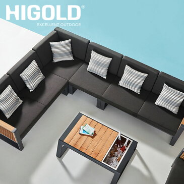 ガーデンファニチャー セット HIGOLD 【大型宅配便Y】屋外 ガーデンソファ 高級 ラウンジ ホテル テラス 庭 バルコニー ロータイプ アウトドア グランピング リゾート ヒゴールド NewYork ニューヨークL字ソファセット 専用カバー付 hnw1