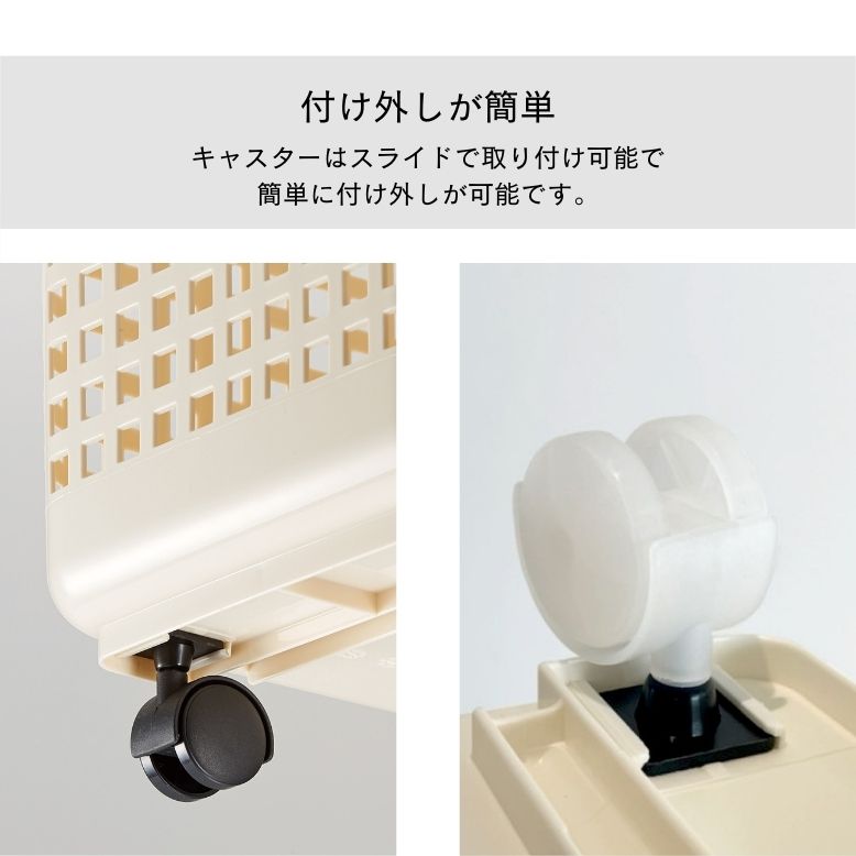 ランドリーバスケット おしゃれ 洗濯物 収納 おもちゃ 北欧 洗濯かご クリア ブラック スタッキングランドリーバスケット用 スライドキャスター 4個セット 2