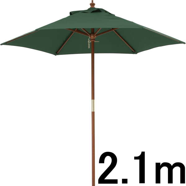 樂天商城 - 木製パラソル【メーカー直送/代金引換・同梱不可】ウッドパラソル 2.1m グリーン おしゃれ シェード　オーニング ビーチ　プール　プールサイド　リゾート　ホテル　テラス　カフェ　tks1