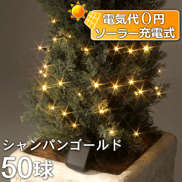 ソーラーイルミネーションライト/ストレートライト シャンパンゴールド50球/クリスマス/イルミネーション/LEDイルミネーションライト/ソーラーライト/タカショー/日亜化学工業製LED/RCP/05P03Dec16/【HLS_DU】