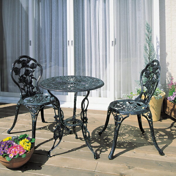 ガーデンファニチャーセット テーブルセット ローズ 3点セット ガーデンファニチャー/ガーデンテーブル/ガーデン テーブル/タカショー