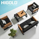 先行予約6月中旬入荷予定 ガーデンファニチャーセット ホテル テラス 庭 　HIGOLD NEW YORK　ニューヨーク　テーブル4点セット　専用カバー付　ブラック　hnw1