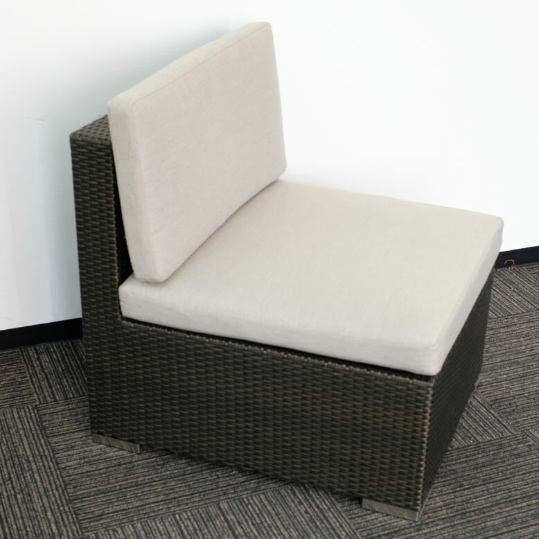 ハノイ　シングルソファー・ブラウン【大型宅配便】/ガーデンチェア　ボックス　コーナー　四角　人工ラタン　ホテル　カフェ　ベランダ　リゾート　テラス　バルコニー　屋外家具/RCP　あす楽対応