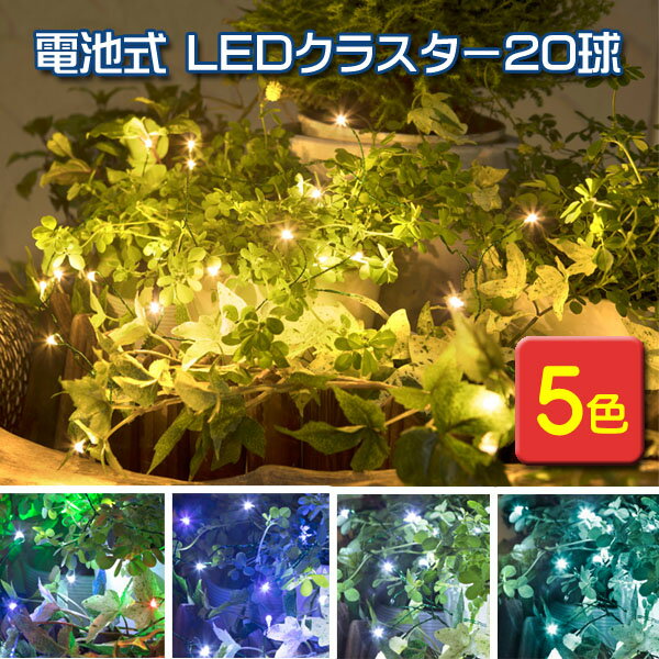 イルミネーション/ledイルミネーション/電池式LEDクラスター20球/電池式/タカショー