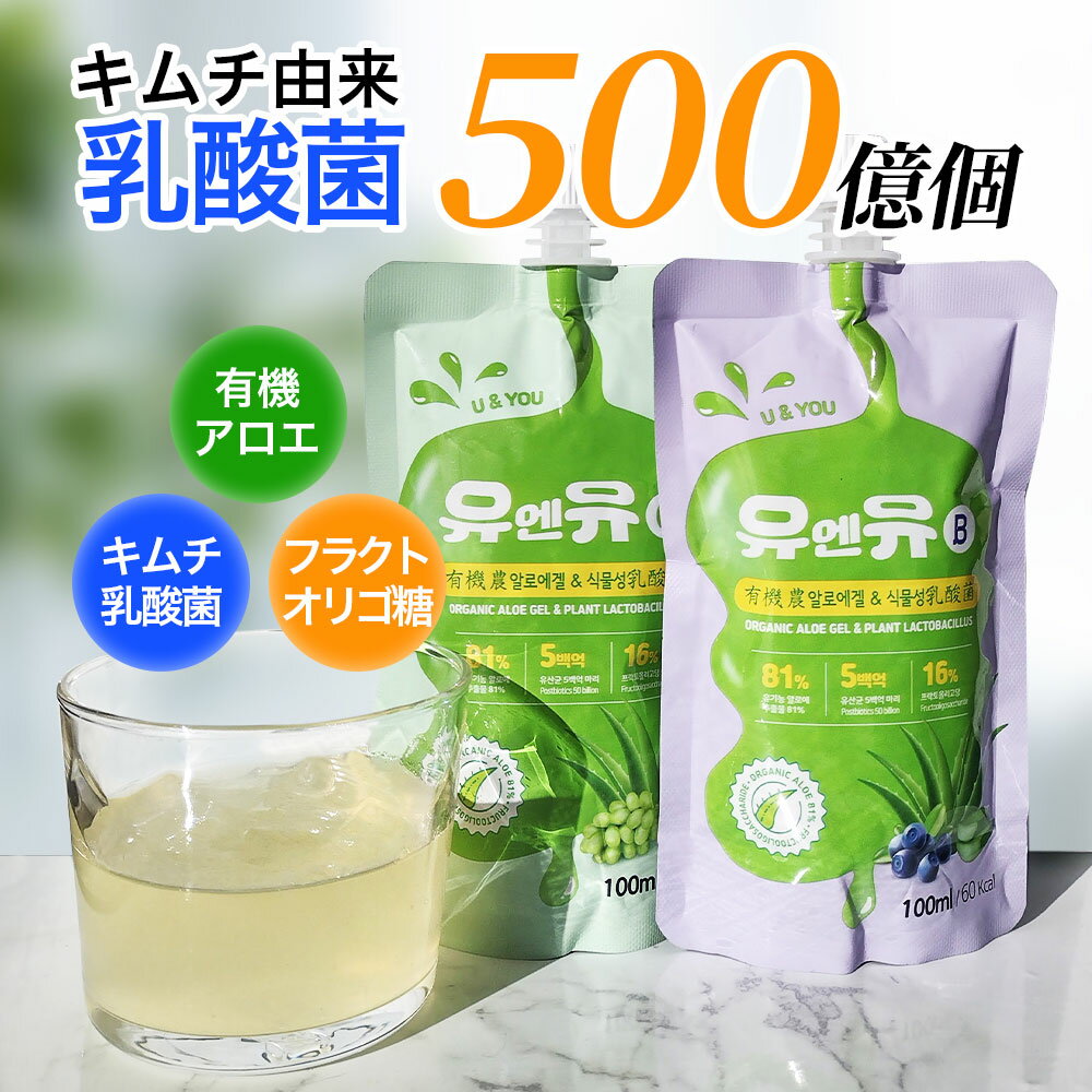 期間限定お試し価格 飲む乳酸菌 U＆YOU ユエンユ 100ml 10個パック入り オリジナルキムチ乳酸菌 500億個 アロエベラ フラクトオリゴ糖 腸まで届く お腹すきっり 腸活 菌活 菌トレ 美容 健康 韓…