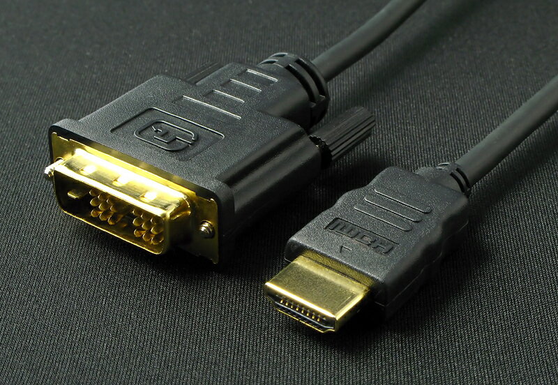 【メール便可】HDMI-DVI-D接続ケーブル1.8メートル