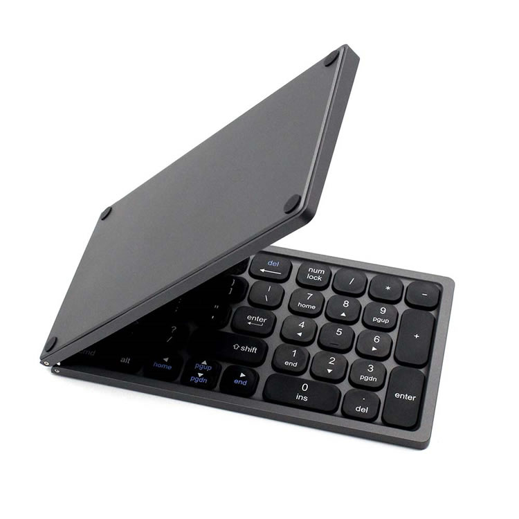 ワイヤレスキーボード 折りたたみ コンパクトフタツオリ テンキー付き Bluetooth タブレット PCキーボード 無線 超薄型 リモートワーク最適 在宅勤務 キーボード hanye-10002754 HANYE Mart サンプル画像2