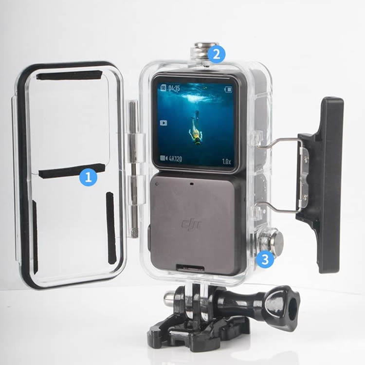 DJI ACTION 2対応 防水ハウジングケース ダイビングシェル ダイビング保護カバー ...