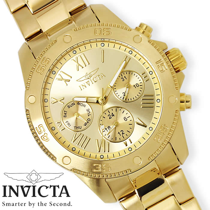 【送料無料】腕時計 レディース INVICTA ワイルドフラワー マルチファンクション インビクタ 21731 オフィス WILD FLOWER ビジネス シンプル 防水 ダイバーズ風 ゴールド 激安 インヴィクタ とけい うでどけい WATCH TOKEI【レディースウォッチ】