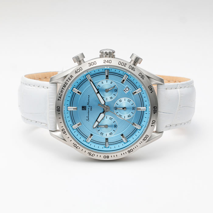 Salvatore Marra サルバトーレマーラ 腕時計 メンズ ウォッチ クロノグラフ レザーベルト 革ベルト 人気 ブランド 父の日 ギフト プレゼント クリスマス SM23104-SSBL/WH