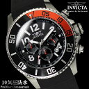 【送料無料】腕時計 メンズ クロノグラフ INVICTA インビクタ 15145 時計 防水 プロダイバー ウレタンベルト ブランド レッド ブラック 赤 黒 シルバー 人気 プレゼント ギフト うでどけい とけい WATCH【腕時計】【メンズ】【ブランド】