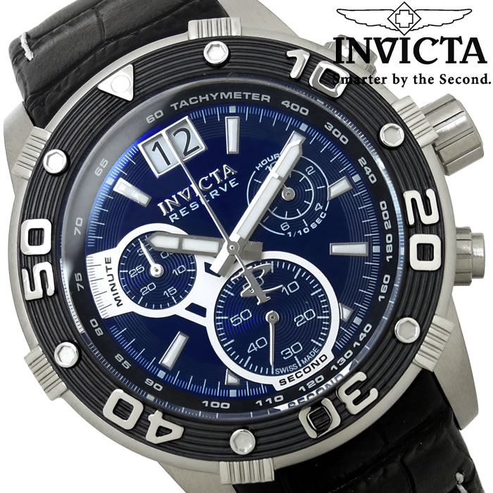 【送料無料】腕時計 メンズ INVICTA インビクタ クロノグラフ リザーブ 17374 ブランド 革ベルト Reserve レザー ス…