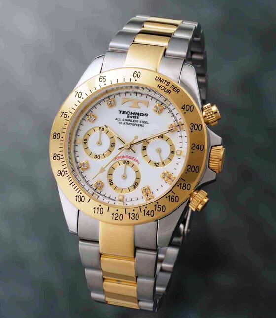 【メーカー正規品】TECHNOS テクノス 腕時計 クロノグラフ 10気圧防水 メンズ TGM640TW コンビ/ホワイト プレゼント ラッピング無料 バレンタイン 誕生日 ブランド 激安 かっこいい モテ
