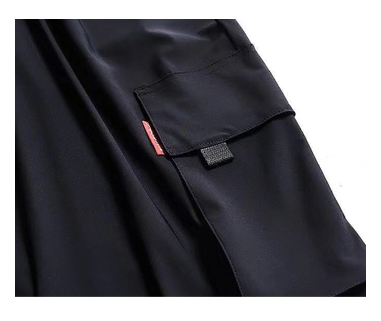 接触冷感 スリム 夏 美脚 ロングパンツ ゆったり 作業着 薄手 ジョガーパンツ カジュアルパンツ ひんやり 涼しい 冷感パンツ 送料無料 メンズ 6ポケット ウエストゴム 無地 ワイドパンツ 冷感パンツ カーゴパンツ